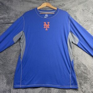 New York Mets Team Issue Nike Pro Long Sleeve 2XL Blue And Gray #372
